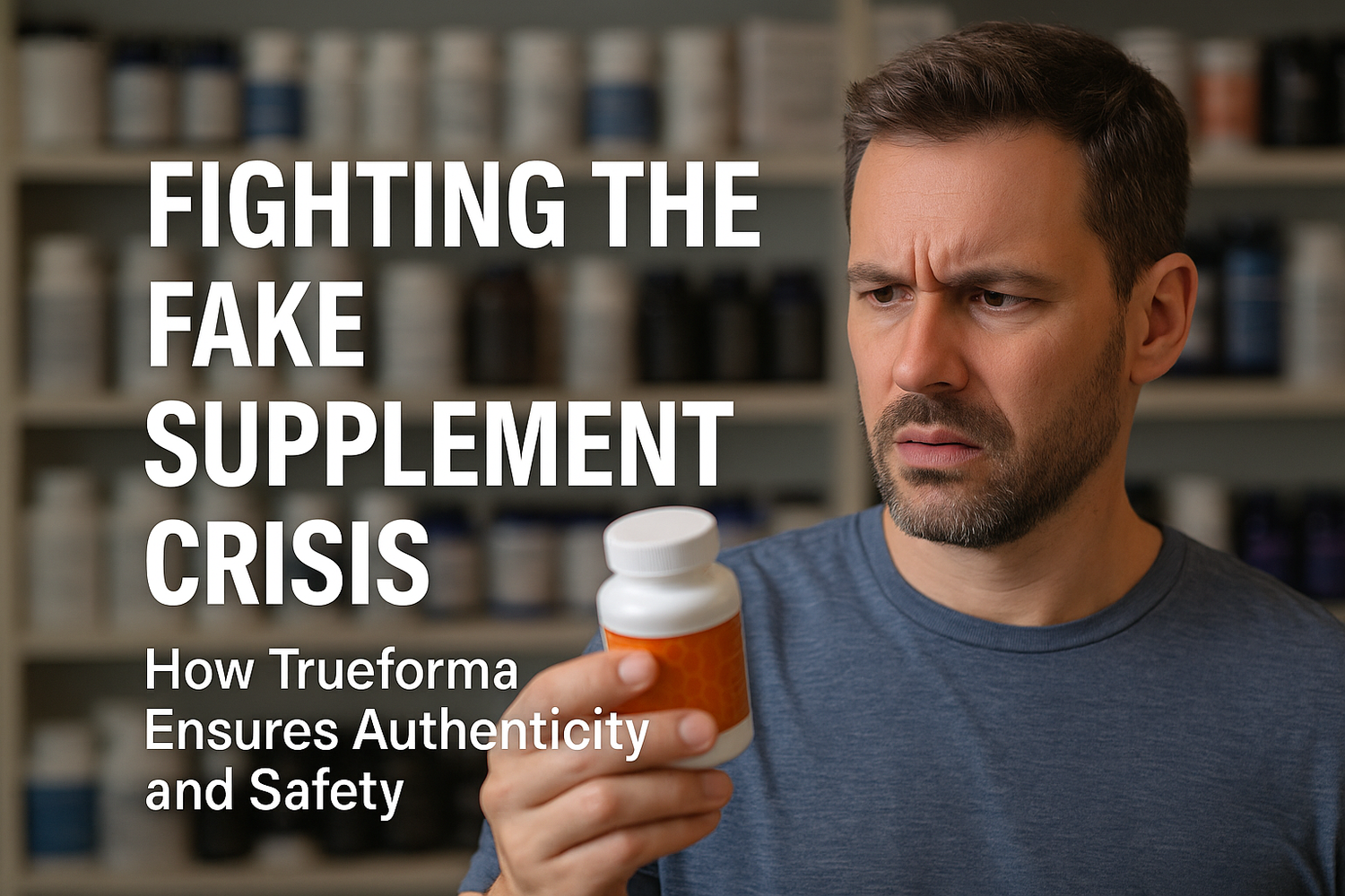 Trueforma Nutrition supplement products with clean label and lab-tested certification ensuring authenticity and safety against fake supplements in India.
