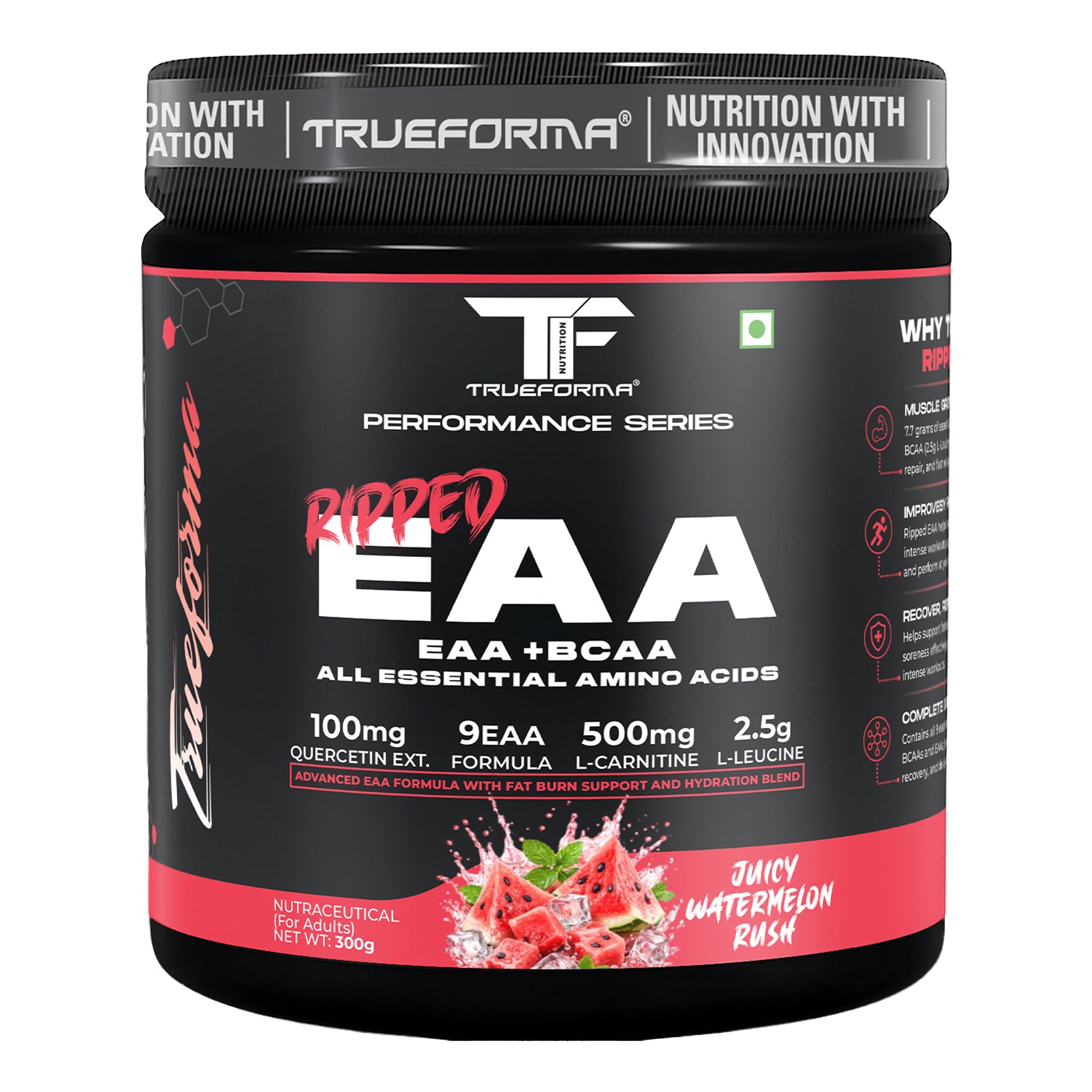 Trueforma® Ripped EAA + BCAA | Essential Amino Acids with Fat Burner Support | 30 Servings