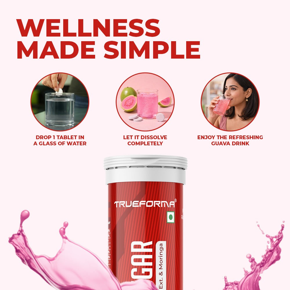Trueforma® Apple Cider Vinegar with Pomegranate Extract & Moringa | Effervescent Tablets