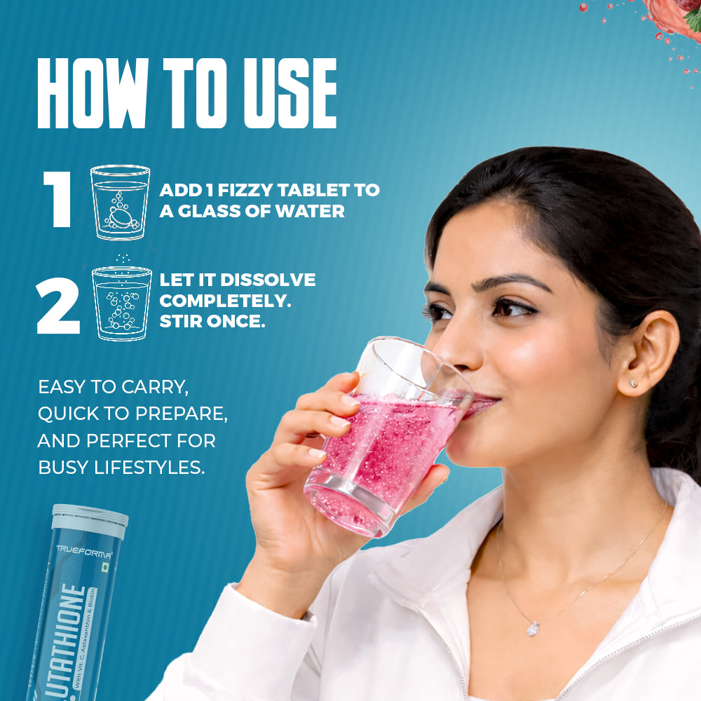 Trueforma® L-Glutathione with Vitamin C, Astaxanthin & Biotin Effervescent Tablets