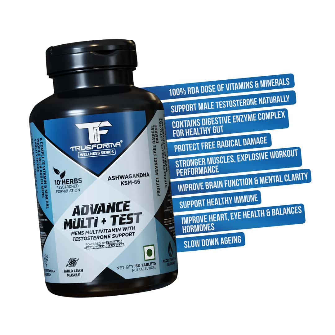Trueforma® Workout Recovery Combo – Essential Support for Fitness & Recovery: Creatine, Advance Multi + Test, & ZMA