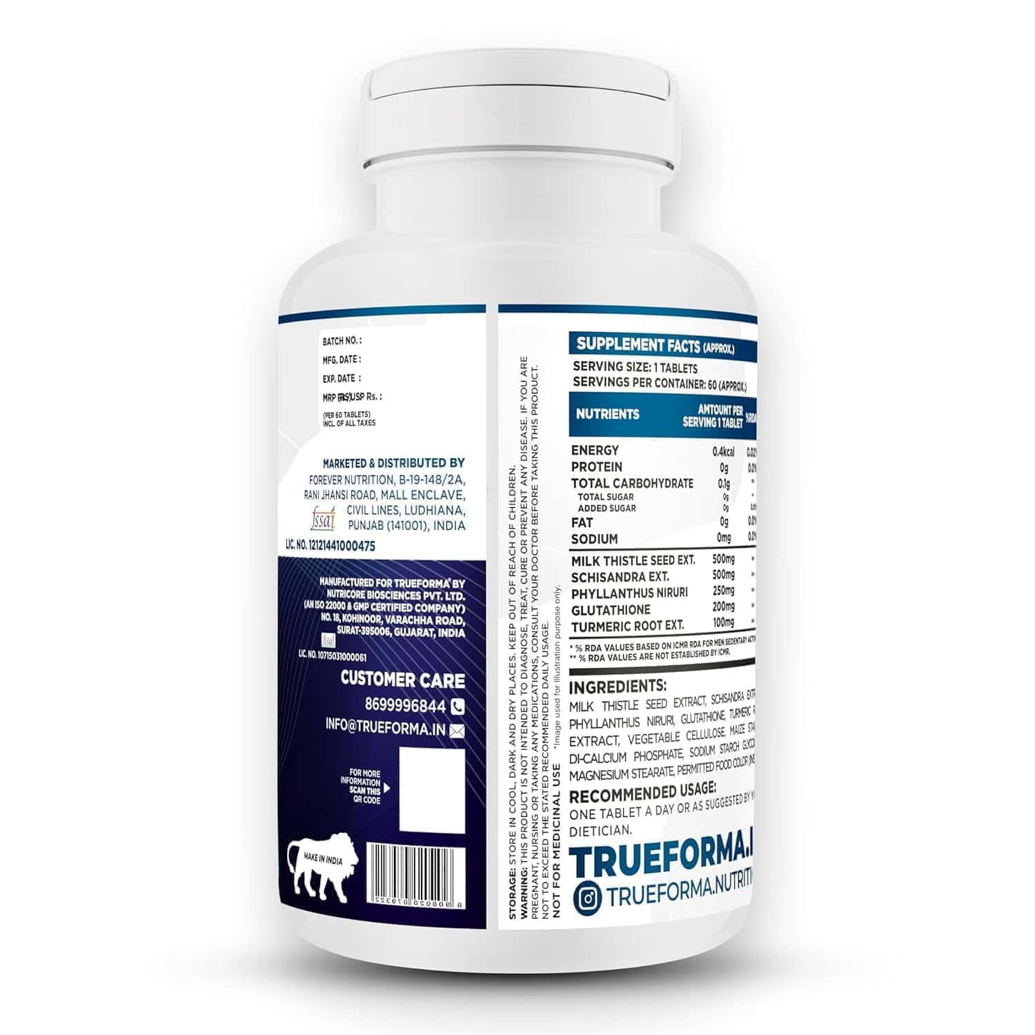 Trueforma® Liver Pro 1500 – Natural Liver Support | 60 Tablets