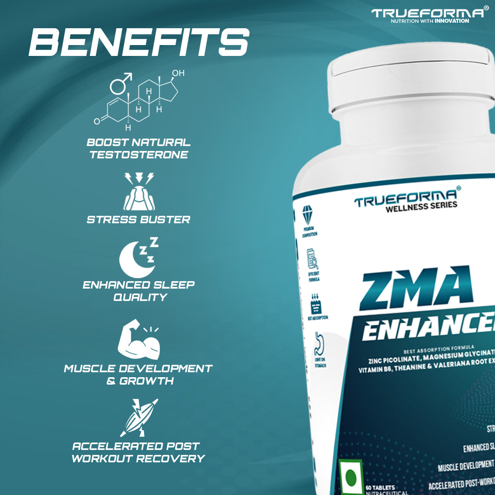 Trueforma® ZMA Enhanced + Magnesium Bisglycinate 2000 Combo – 60 Tablets