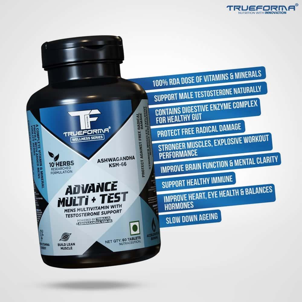 Trueforma® Advance Wellness Combo – Complete Health & Performance Support: Multi + Test, Liver Pro, Omega 3 & ZMA
