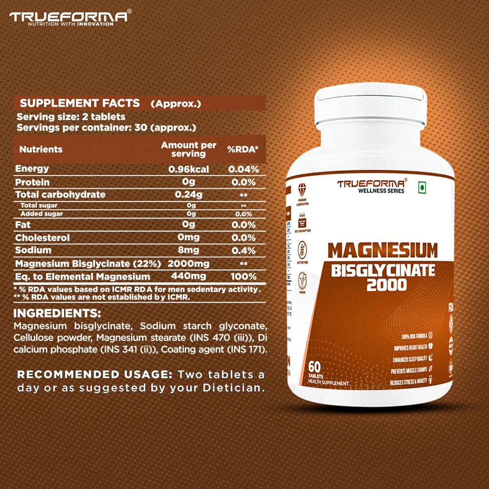 Trueforma® Magnesium Bisglycinate 2000 | 60 Tablets