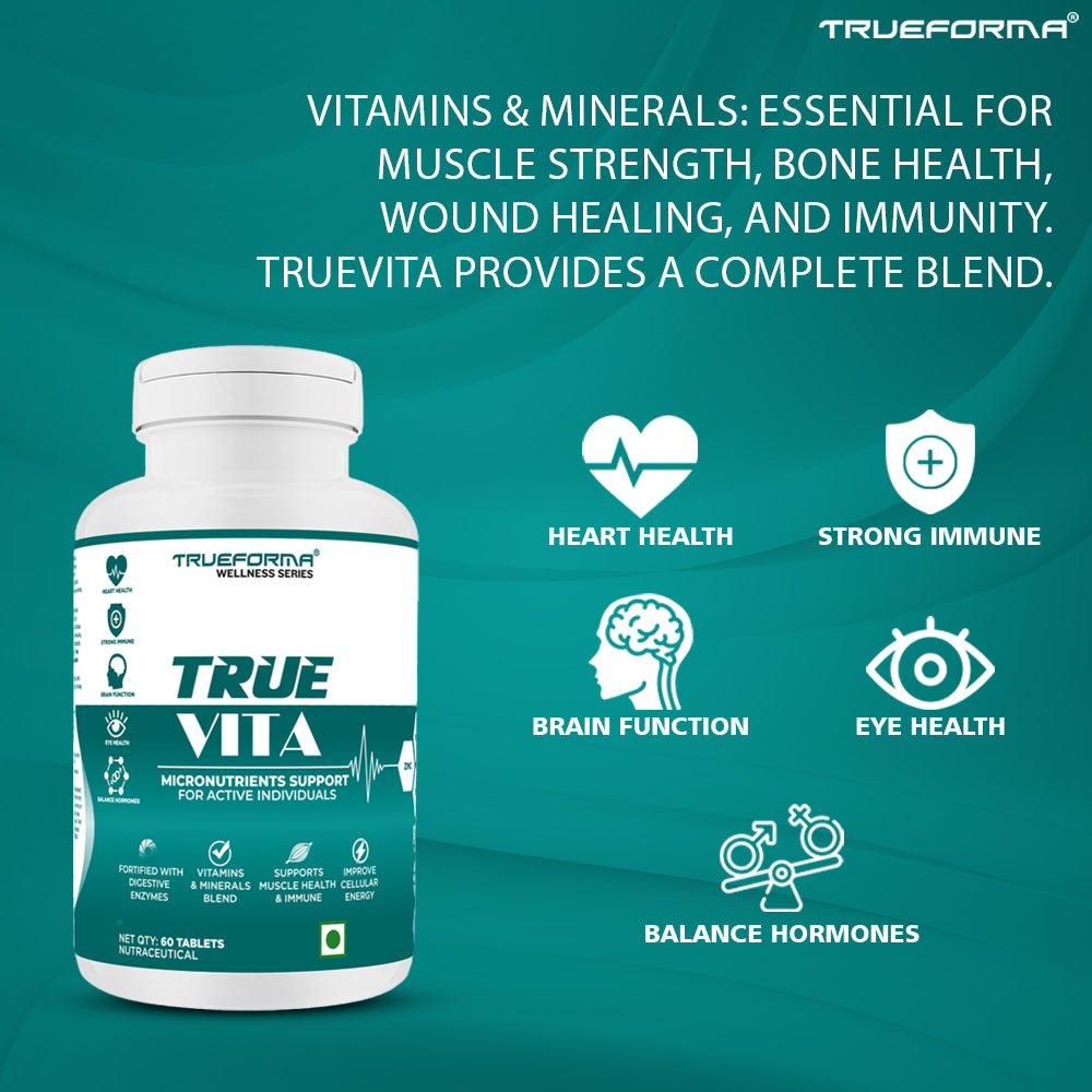 Trueforma® Daily Recovery Stack | True Vita, Omega 3, ZMA & Magnesium | 60 Tabs