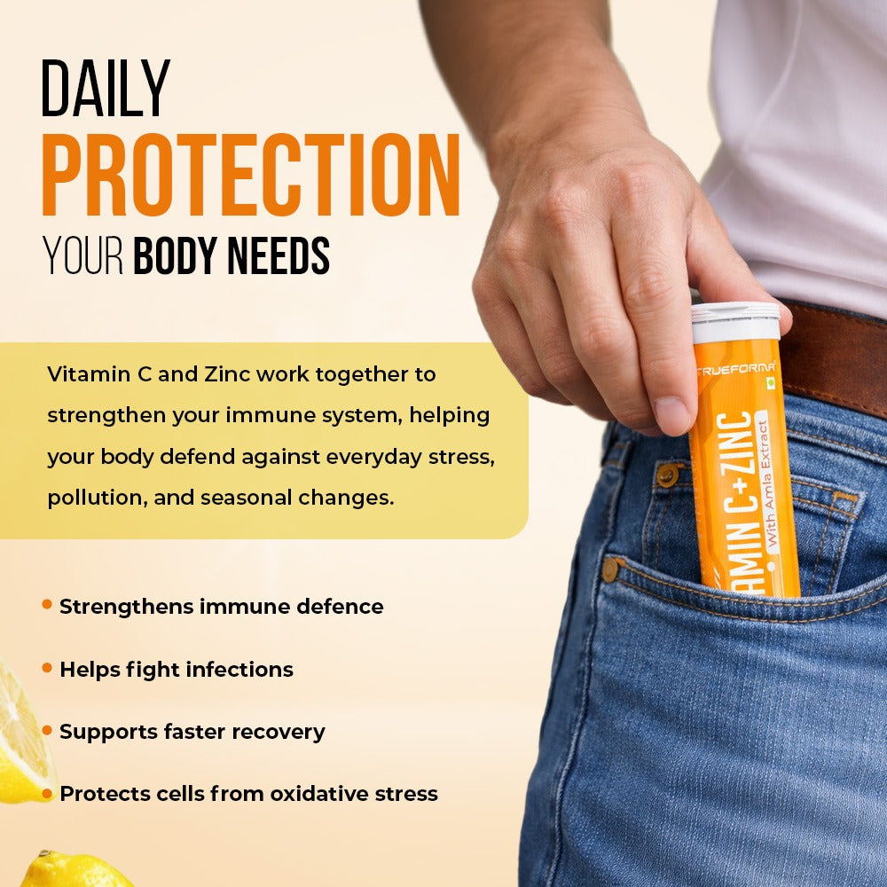 Trueforma® Vitamin C & Zinc with Amla Extract | Effervescent Tablets