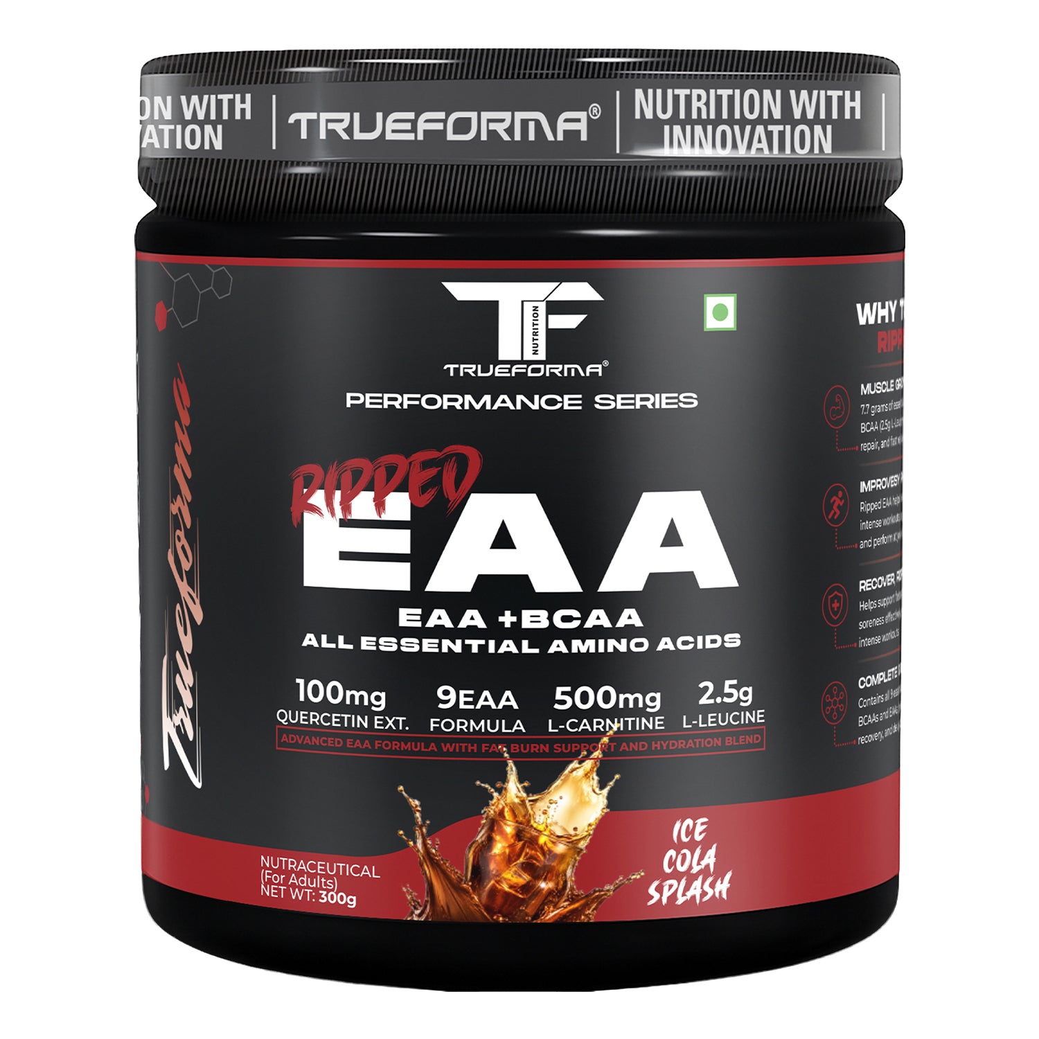 Trueforma® Ripped EAA + BCAA | Essential Amino Acids with Fat Burner Support | 30 Servings