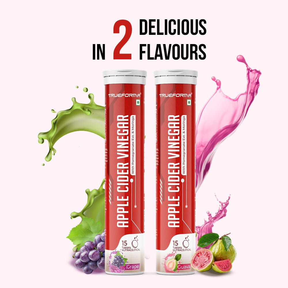 Trueforma® Apple Cider Vinegar with Pomegranate Extract & Moringa | Effervescent Tablets