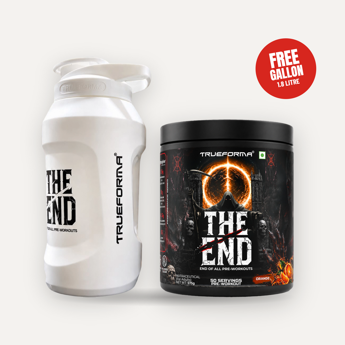 Trueforma® The End Advanced Pre-Workout with 1.5g Nitrosigine® + Free Gallon | 25/50 Servings