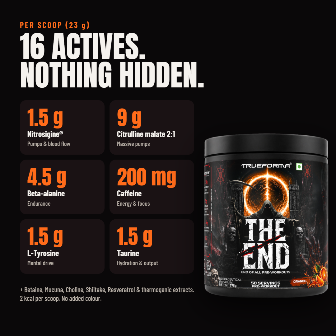 Trueforma® The End Advanced Pre-Workout with 1.5g Nitrosigine® + Free Gallon | 25/50 Servings
