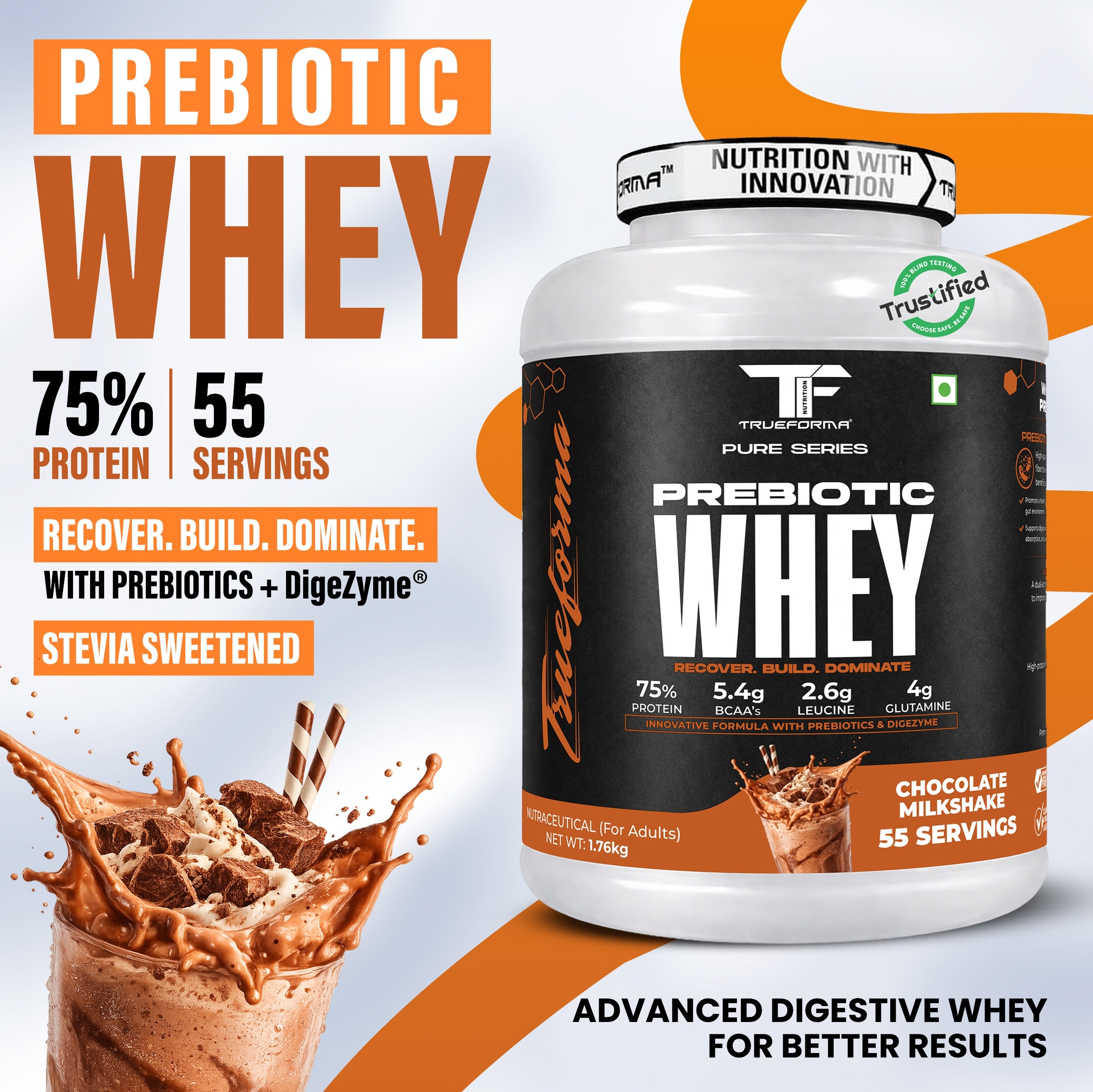 Trueforma® 100% Whey Protein with Prebiotics & Enzymes