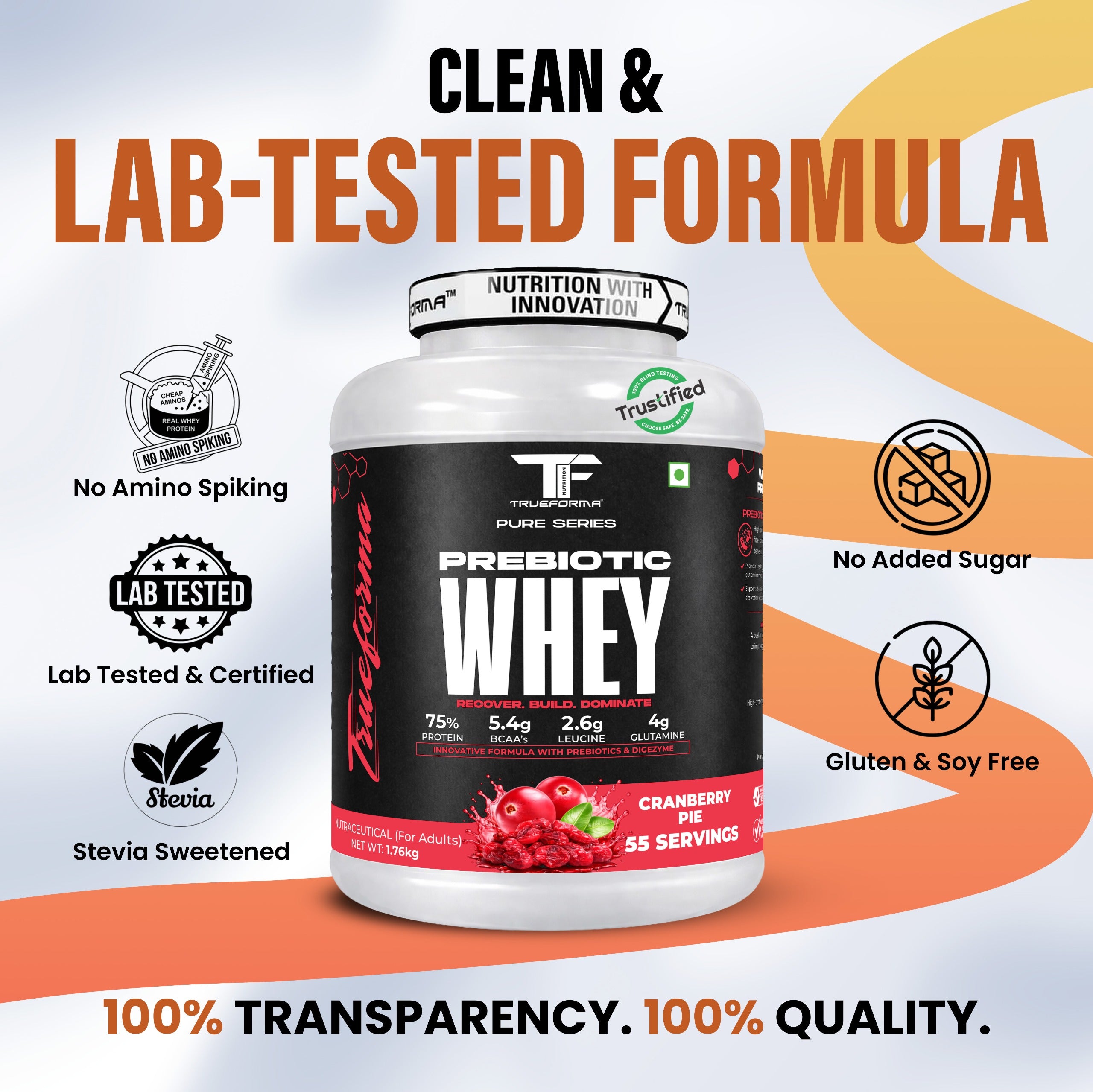 Trueforma® 100% Whey Protein with Prebiotics & Enzymes