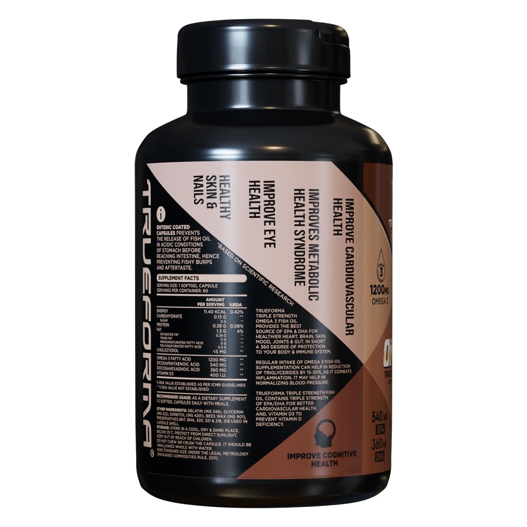 Trueforma Omega 3 (Triple Strength Fish Oil) with Vitamin D3