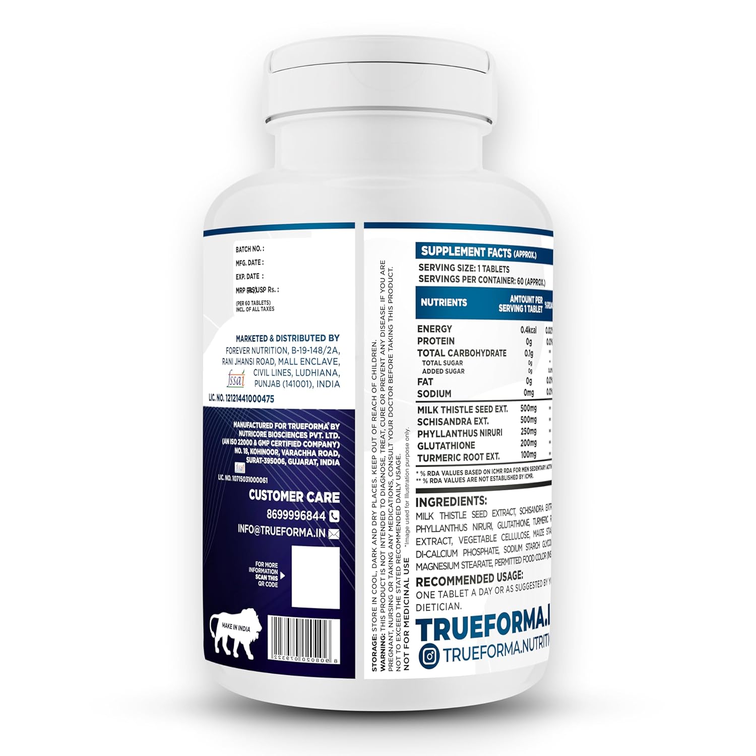 Trueforma® Liver Pro 1500 Support Liver Health & Detoxification Naturally