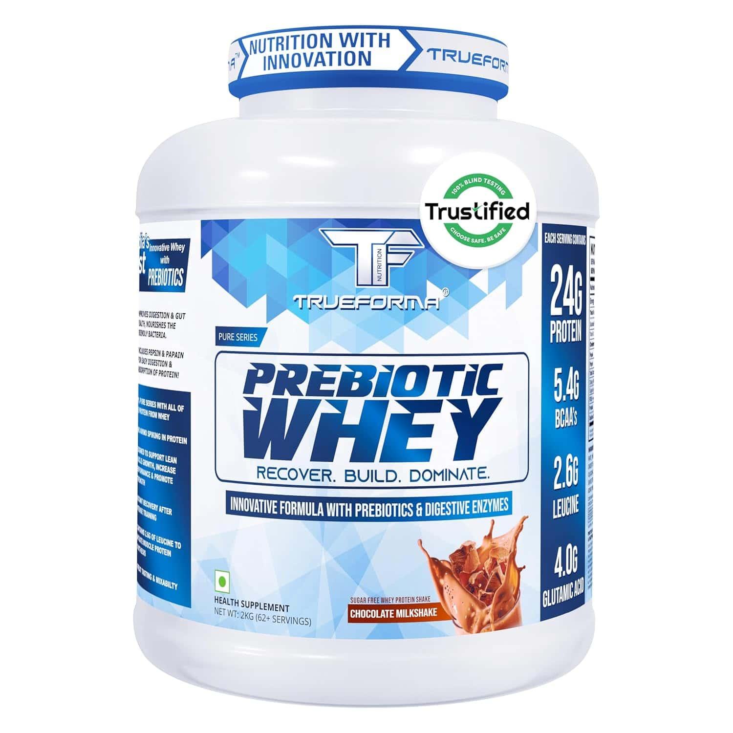 Trueforma® 100% Whey with Prebiotics & Added Digestive Enzymes | Trustified Blind Testing Passed