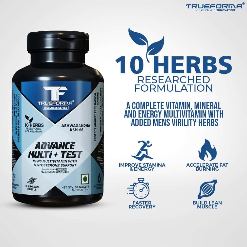 Trueforma® Advance Multi + Test – Comprehensive Wellness & Vitality Support | Fueled by Tribulus, Ashwagandha KSM-66 & Essential Nutrients