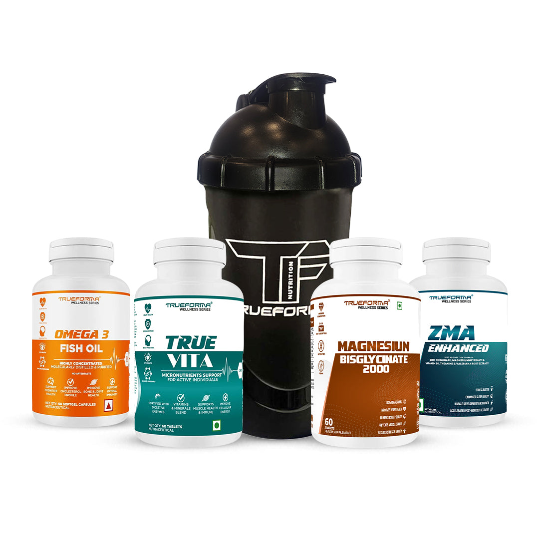 Trueforma® Daily Recovery Stack | True Vita, Omega 3, ZMA & Magnesium | 60 Tabs