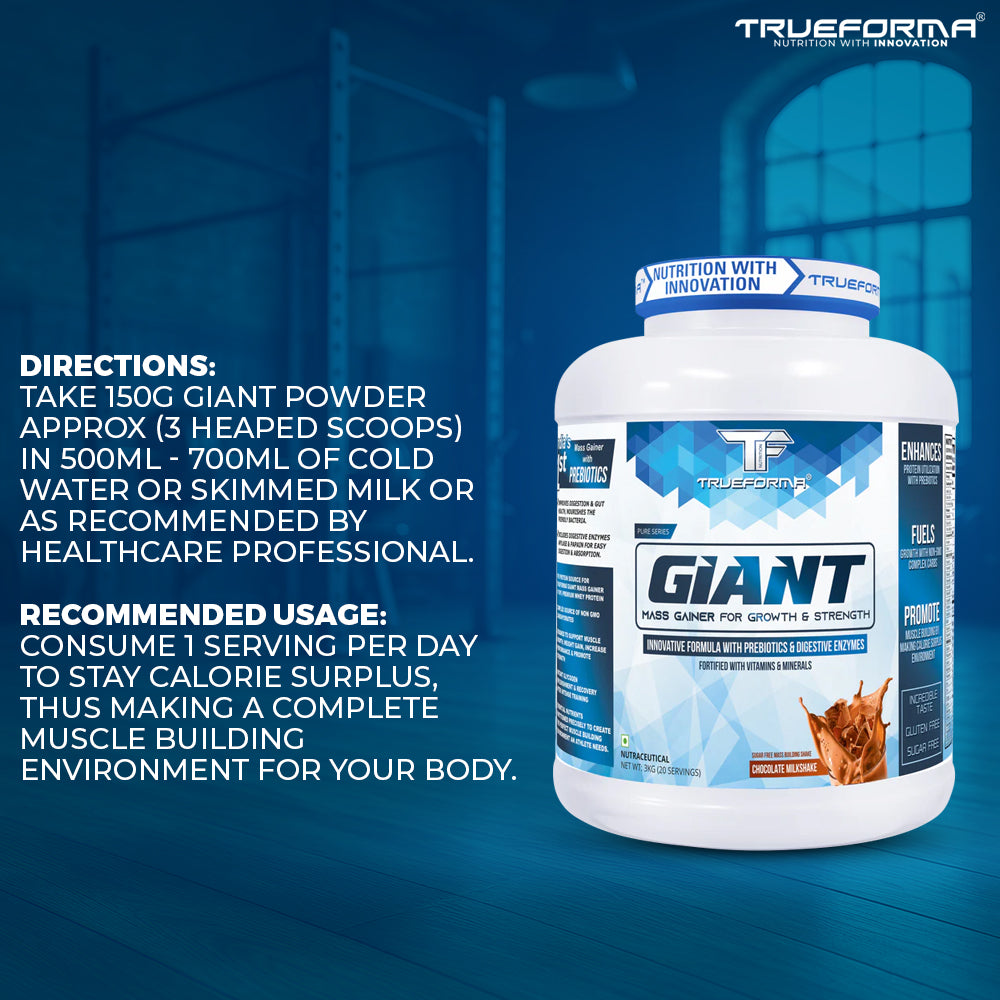 Trueforma® Giant Mass Gainer – High-Calorie Protein Supplement