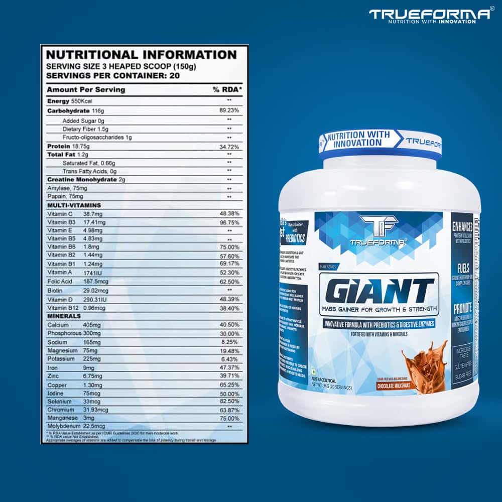 Trueforma® Weight Gain Combo: Mass Gainer, Creatine & Liver Support