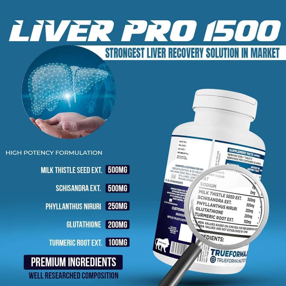 Trueforma® Liver Pro 1500 Support Liver Health & Detoxification Naturally