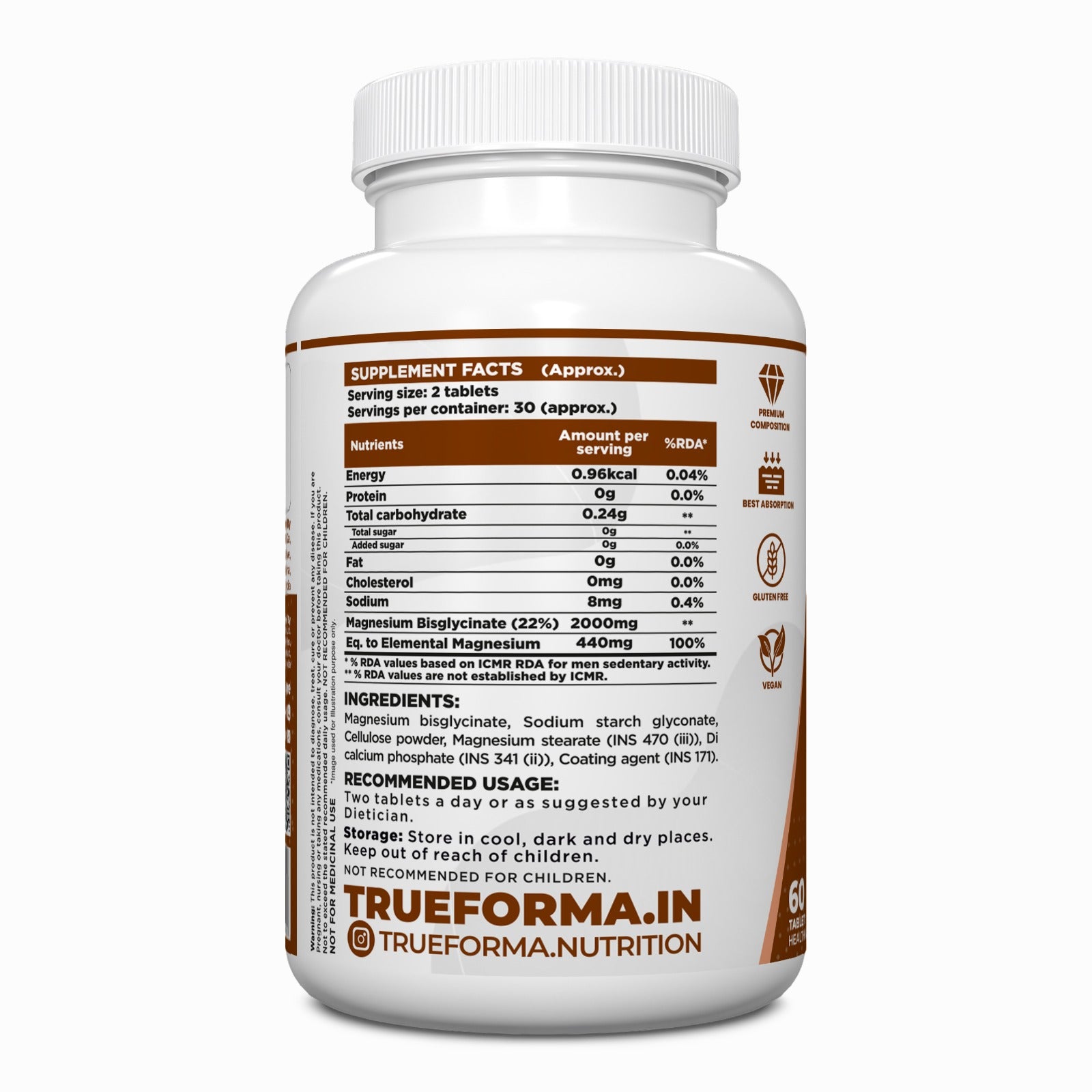 Trueforma® Magnesium Bisglycinate 2000 | 60 Tablets