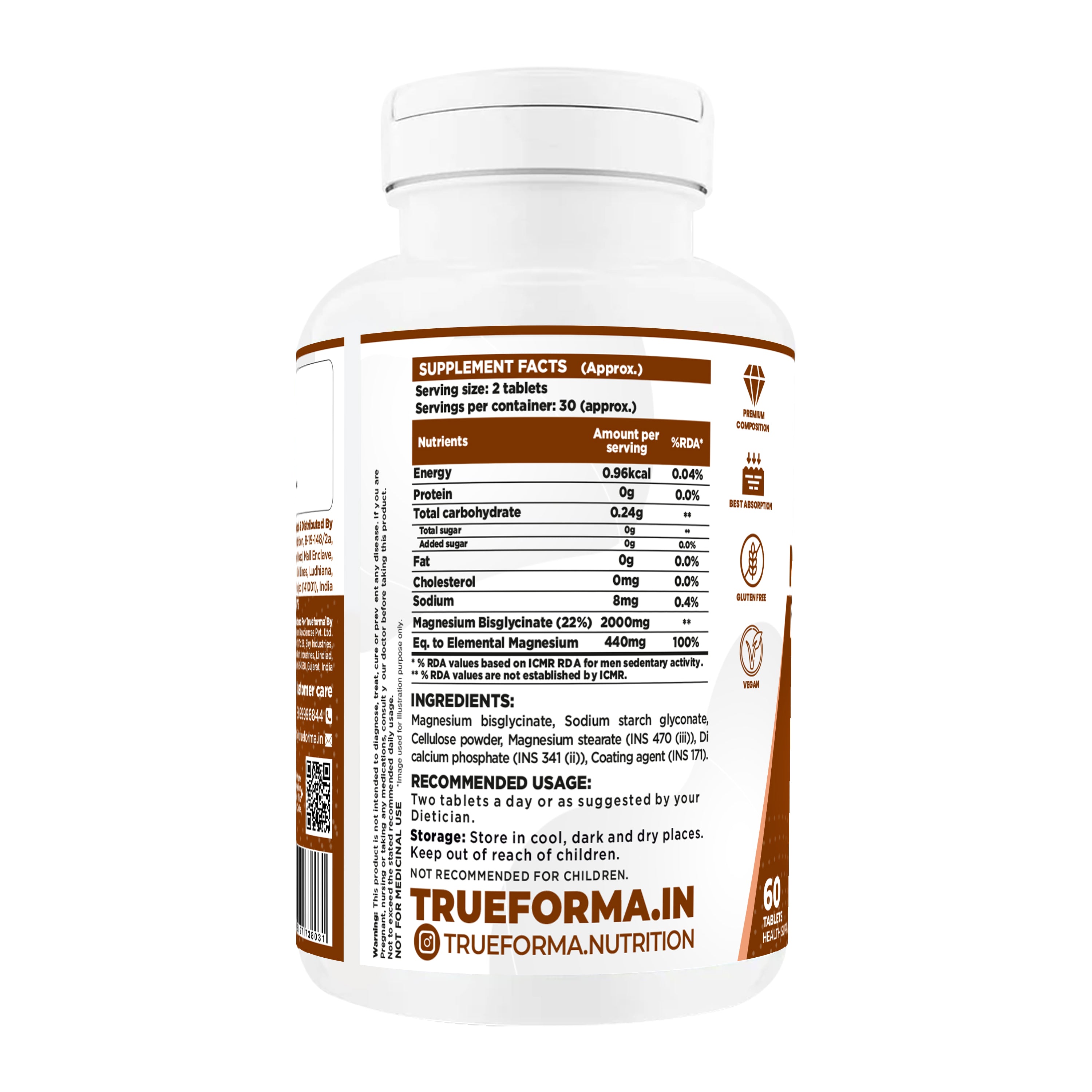 Trueforma® Magnesium Bisglycinate 2000 | 60 Tablets