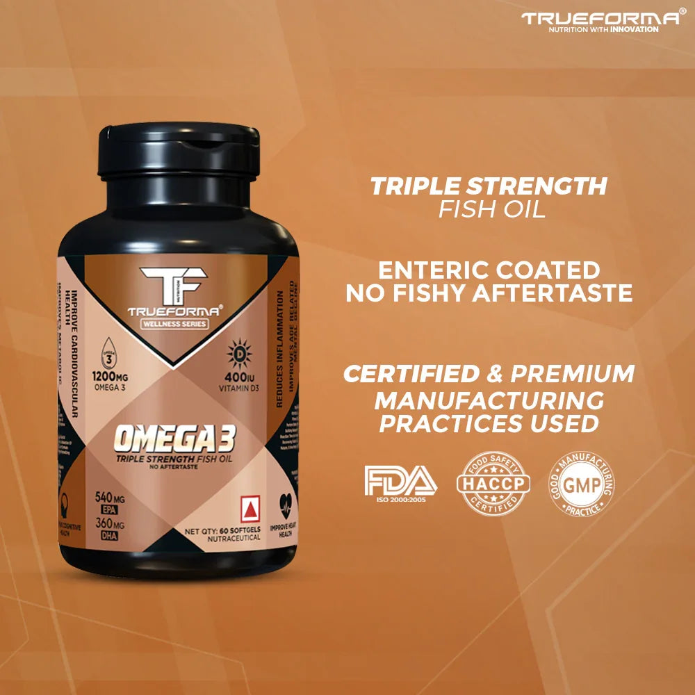 Trueforma Omega 3 (Triple Strength Fish Oil) with Vitamin D3