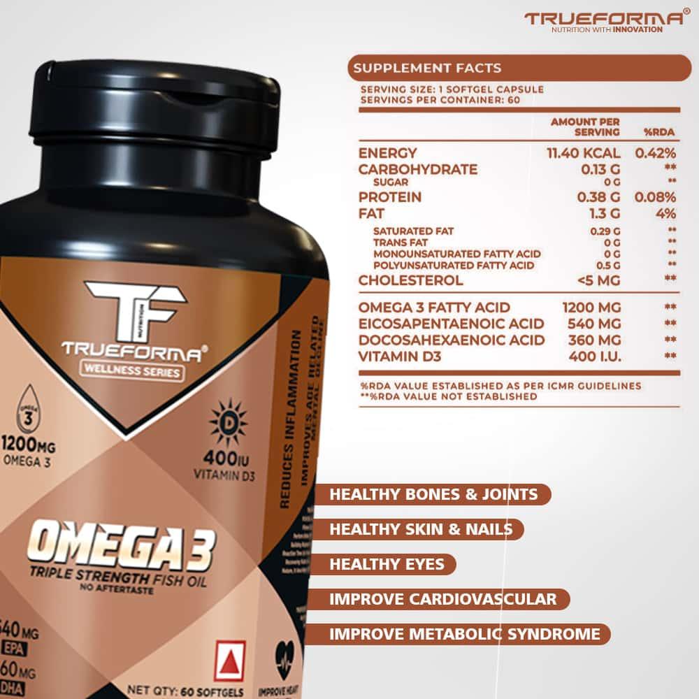 Trueforma Omega 3 (Triple Strength Fish Oil) with Vitamin D3