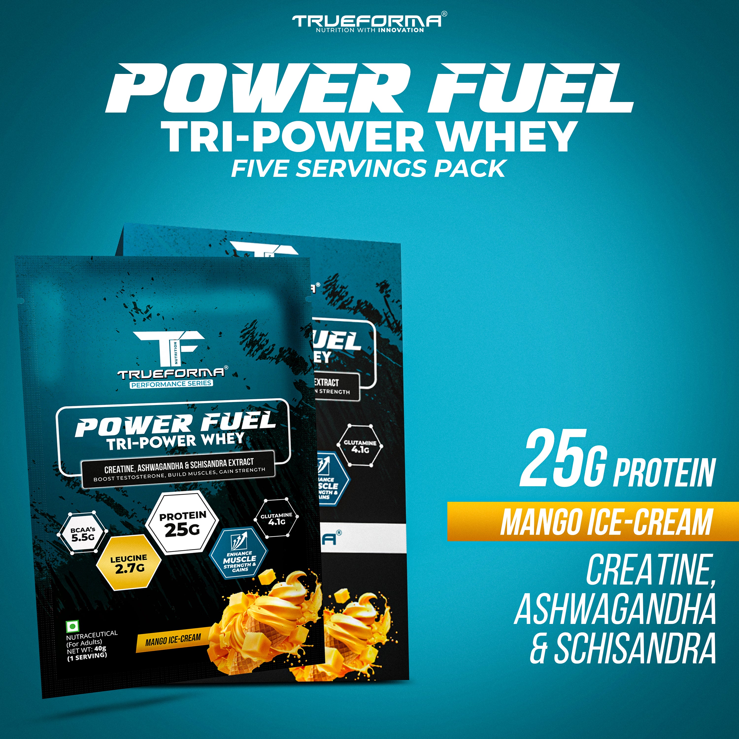 Trueforma® Power Fuel – Whey Protein with Creatine & Ashwagandha