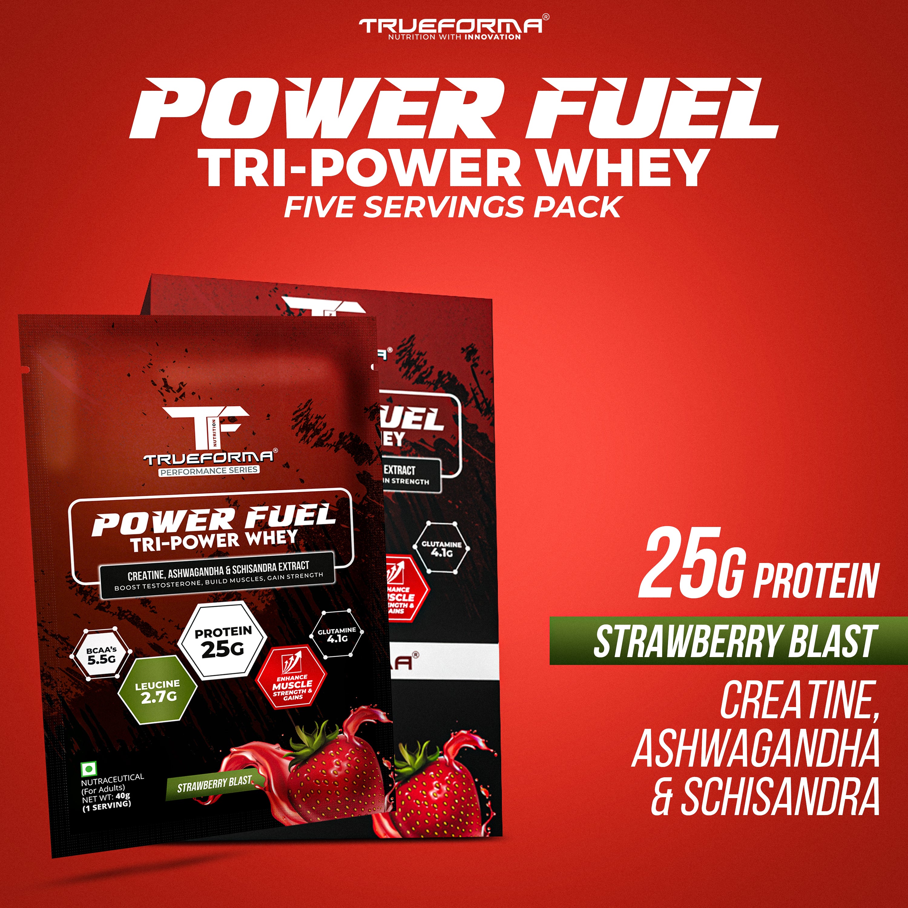 Trueforma® Power Fuel – Whey Protein with Creatine & Ashwagandha