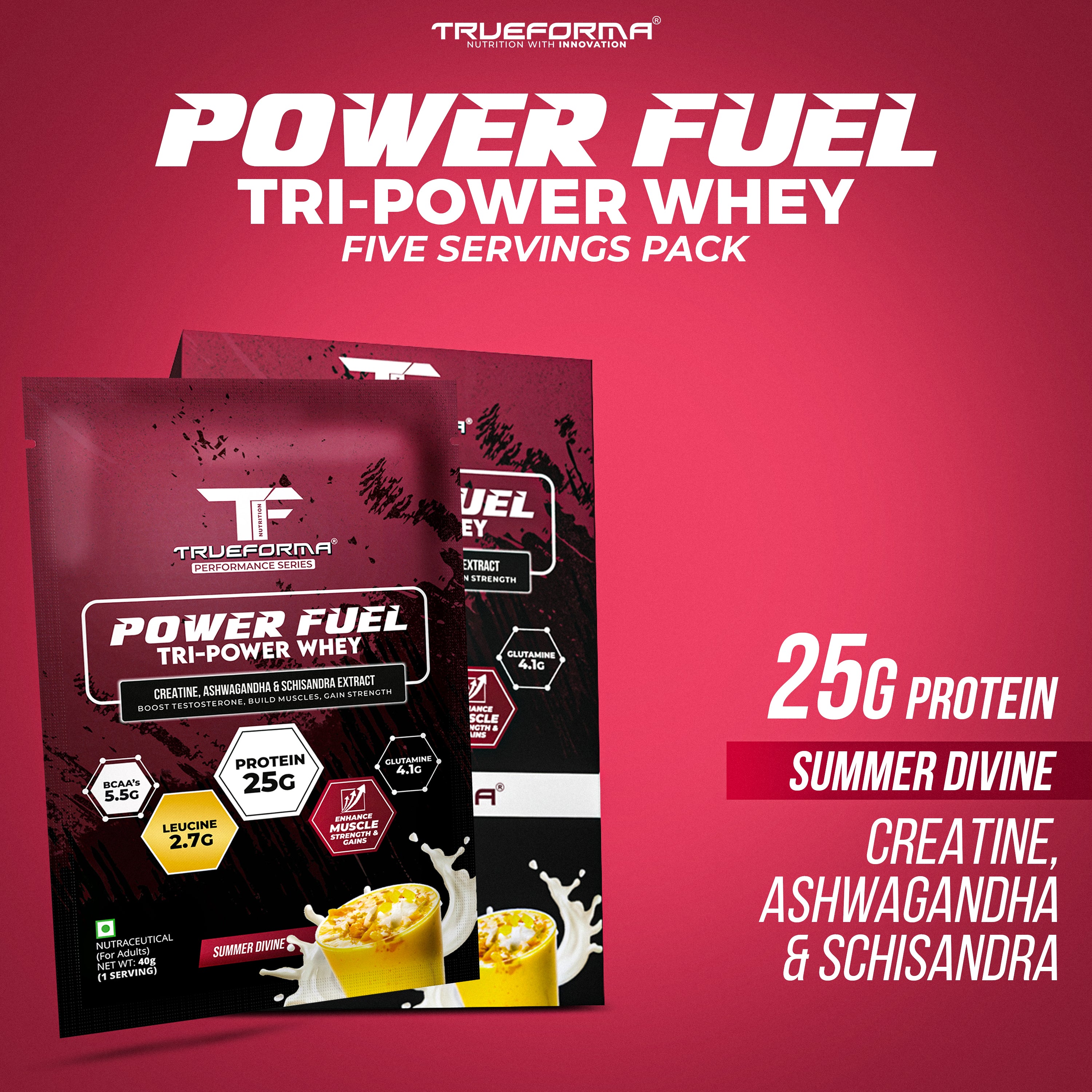 Trueforma® Power Fuel – Whey Protein with Creatine & Ashwagandha