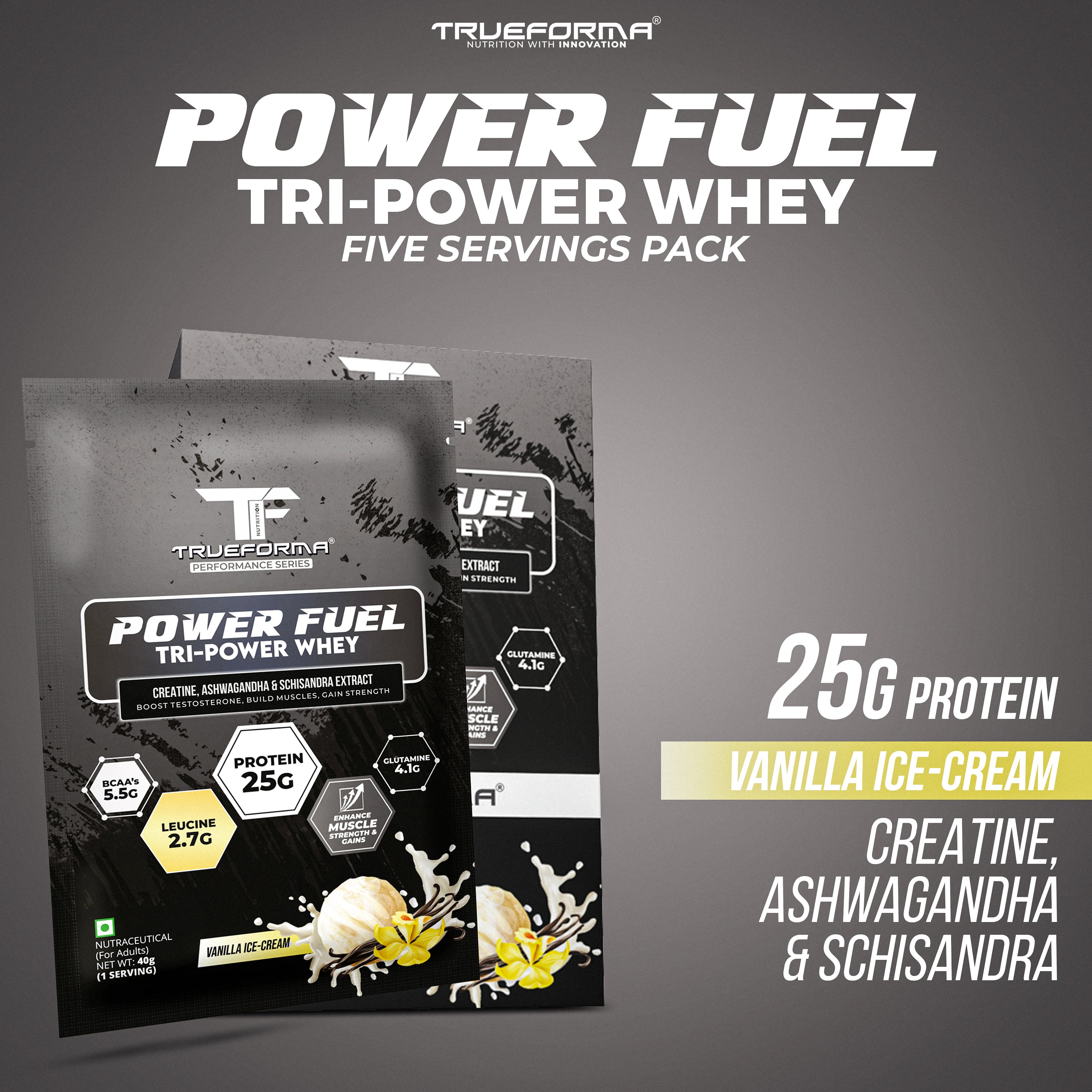 Trueforma® Power Fuel – Whey Protein with Creatine & Ashwagandha