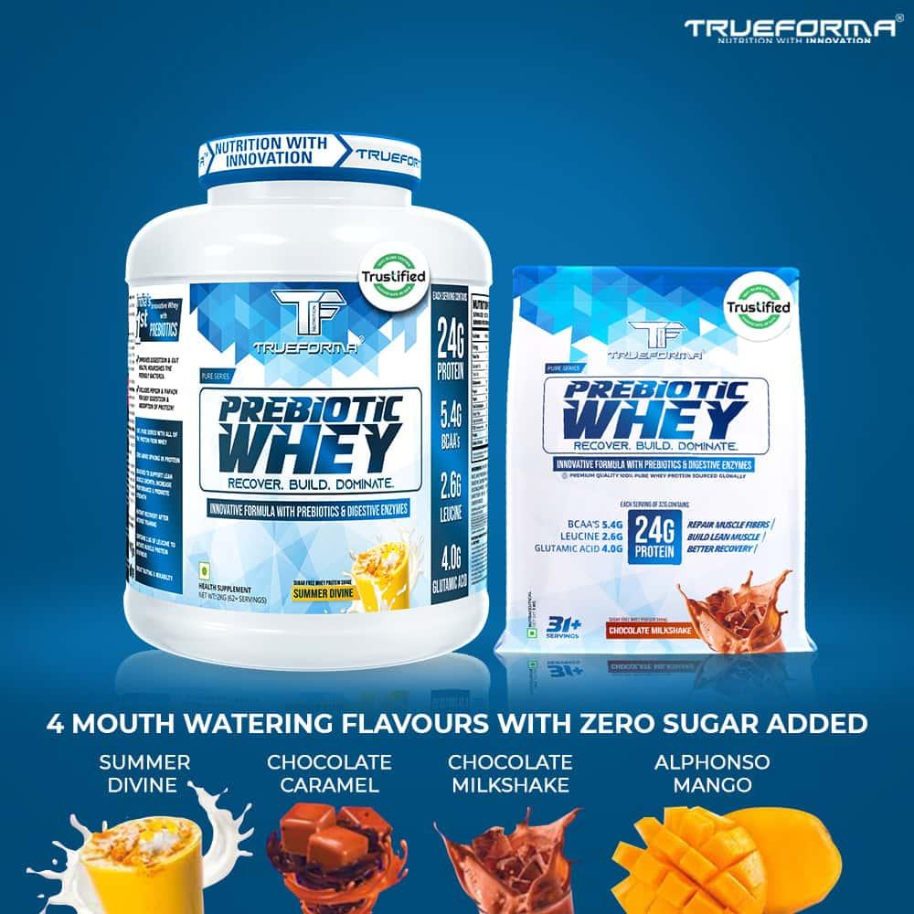 Trueforma® 100% Whey with Prebiotics & Added Digestive Enzymes | Trustified Blind Testing Passed