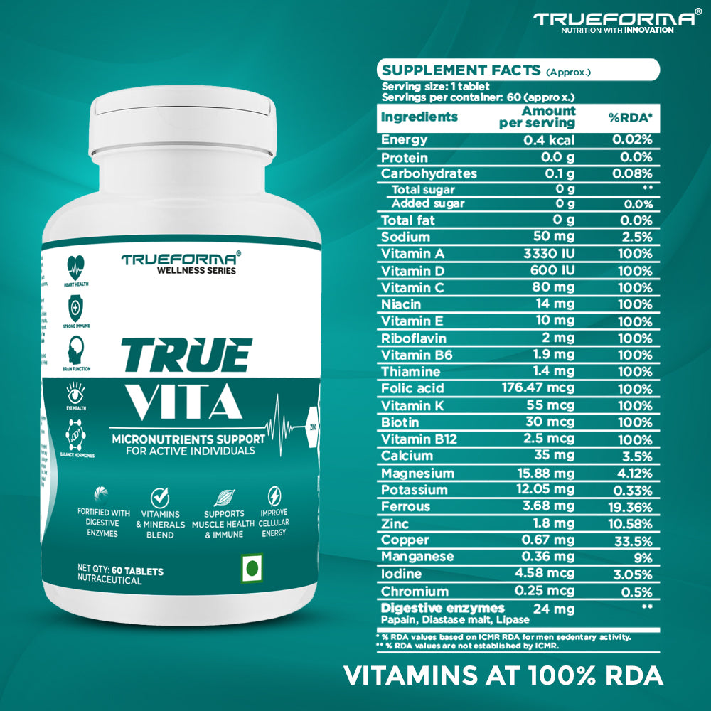 Trueforma® True Vita – Daily Multivitamin & Mineral Support