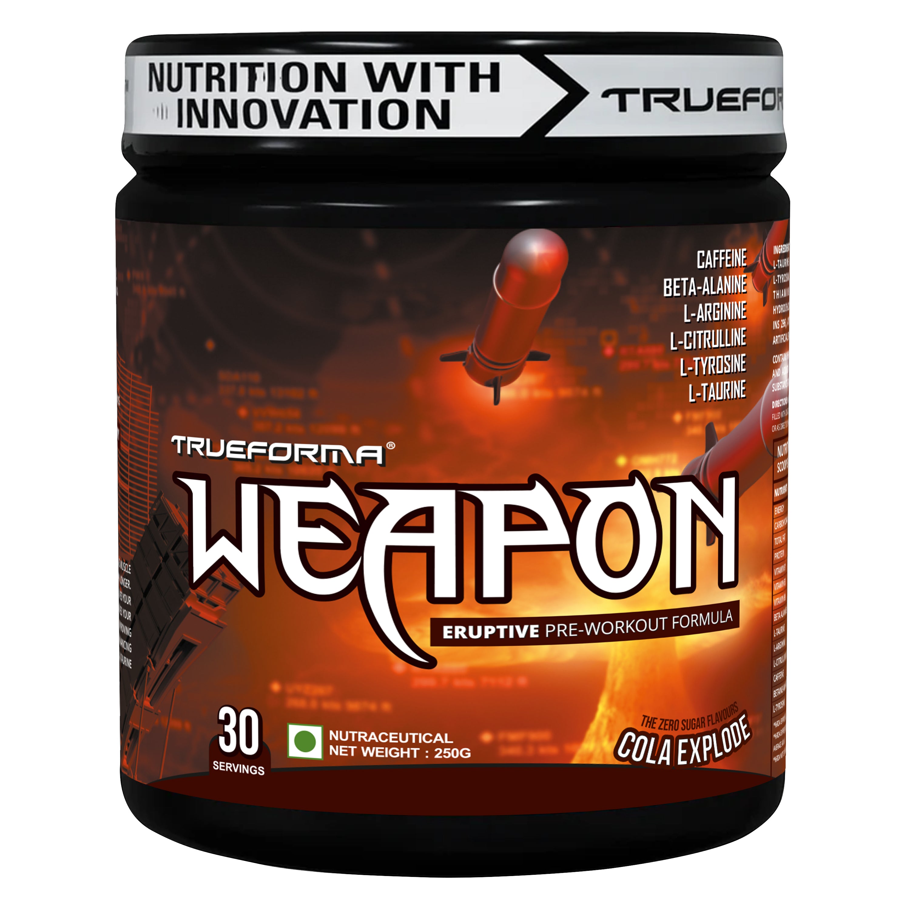 Trueforma® Weapon – Eruptive Pre-Workout Formula