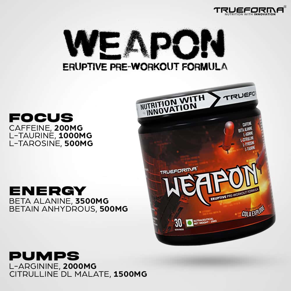 Trueforma® Weapon – Eruptive Pre-Workout Formula